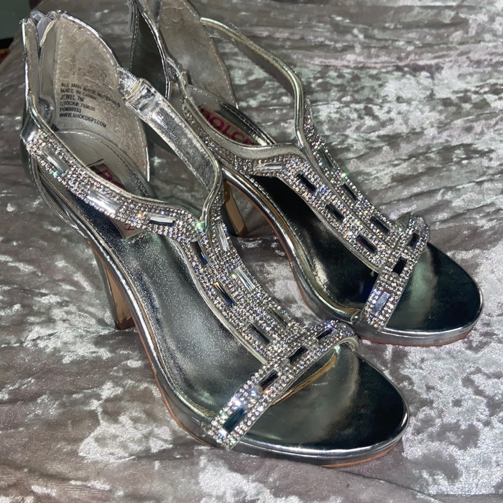 Silver dress shoes